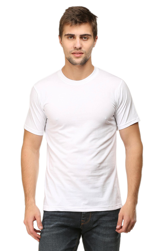 Solid Round Neck tshirt white