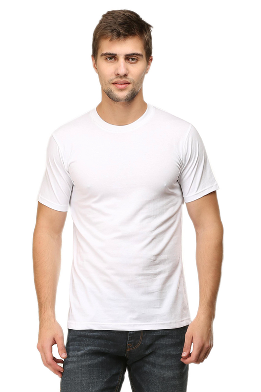 Solid Round Neck tshirt white