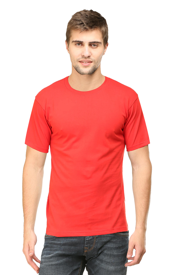 solid round neck tshirt red