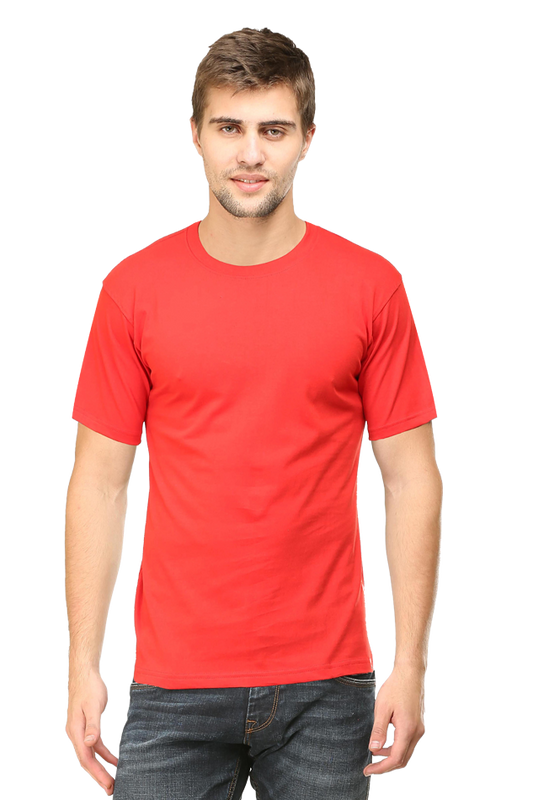 solid round neck tshirt red