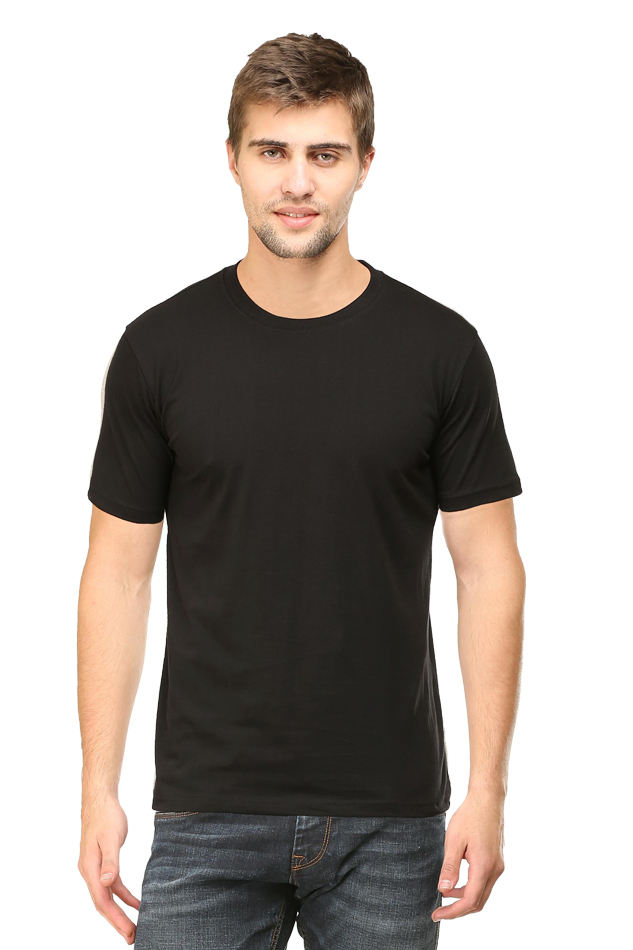 Solid Round Neck tshirt black