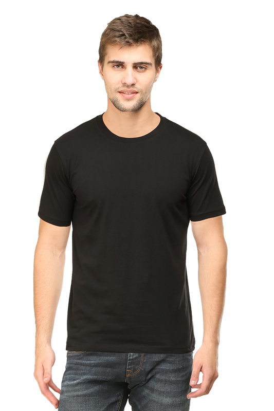 Solid Round Neck tshirt black