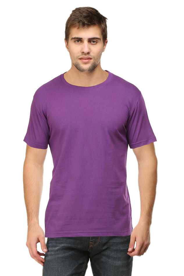 solid round neck tshirt Purple