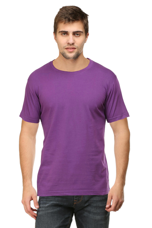 solid round neck tshirt Purple