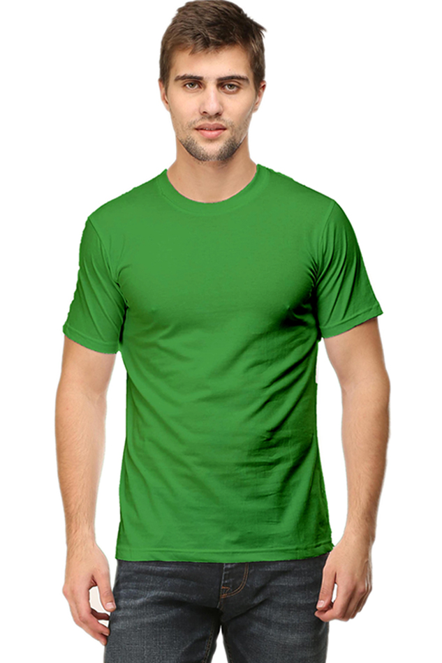 Solid Round Neck T-shirt Flag Green