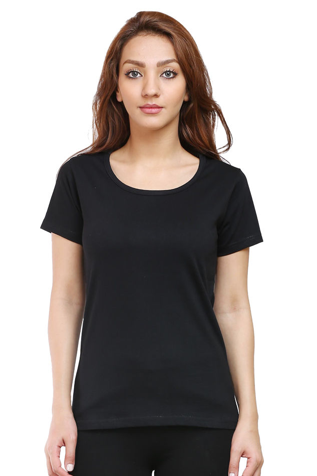 solid female tshirt black