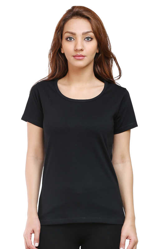 solid female tshirt black