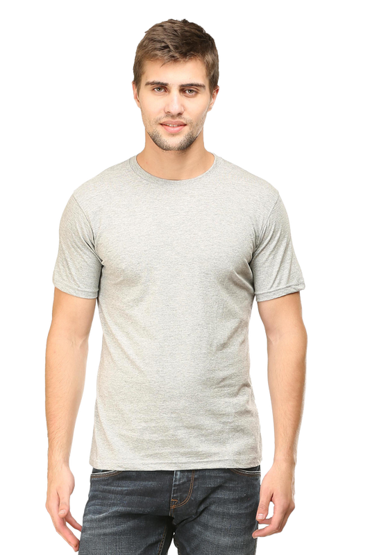 Solid Round Neck tshirt grey melange