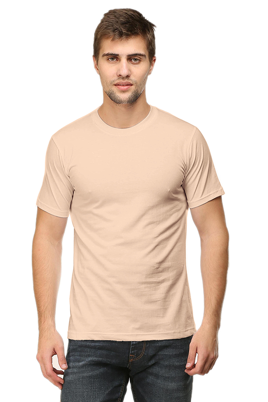 solid round neck tshirt Peach