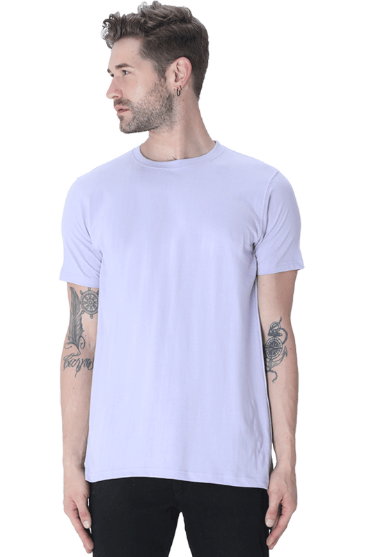 solid round neck tshirt Lavender