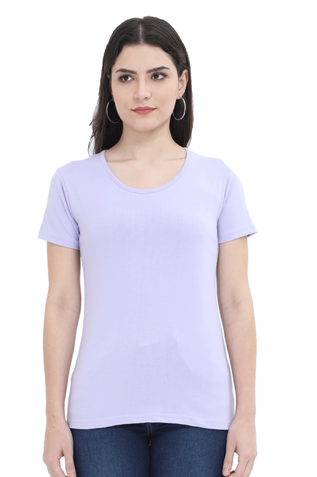 female solid tshirt lavender