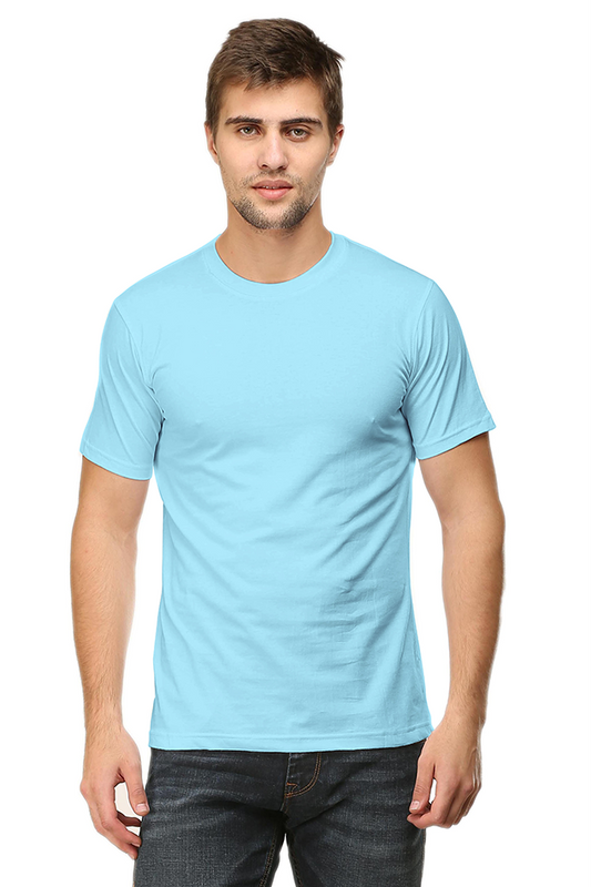 solid round neck tshirt Baby Blue