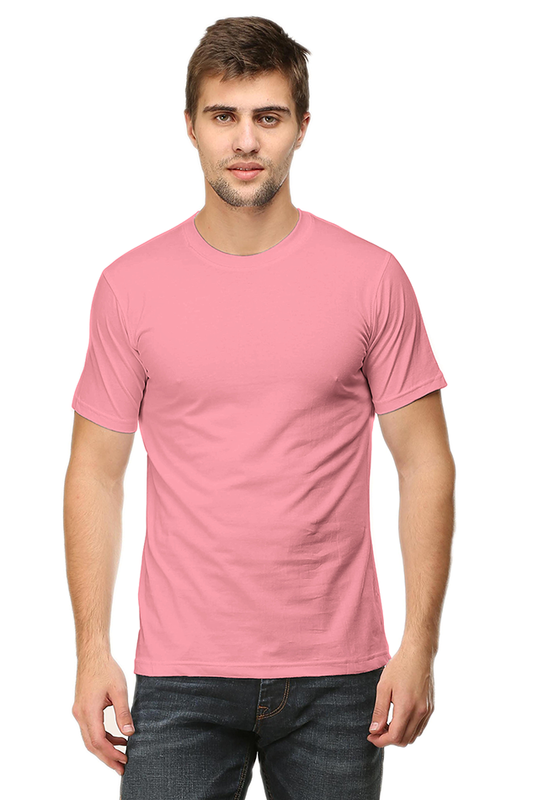 solid round neck tshirt Flamingo