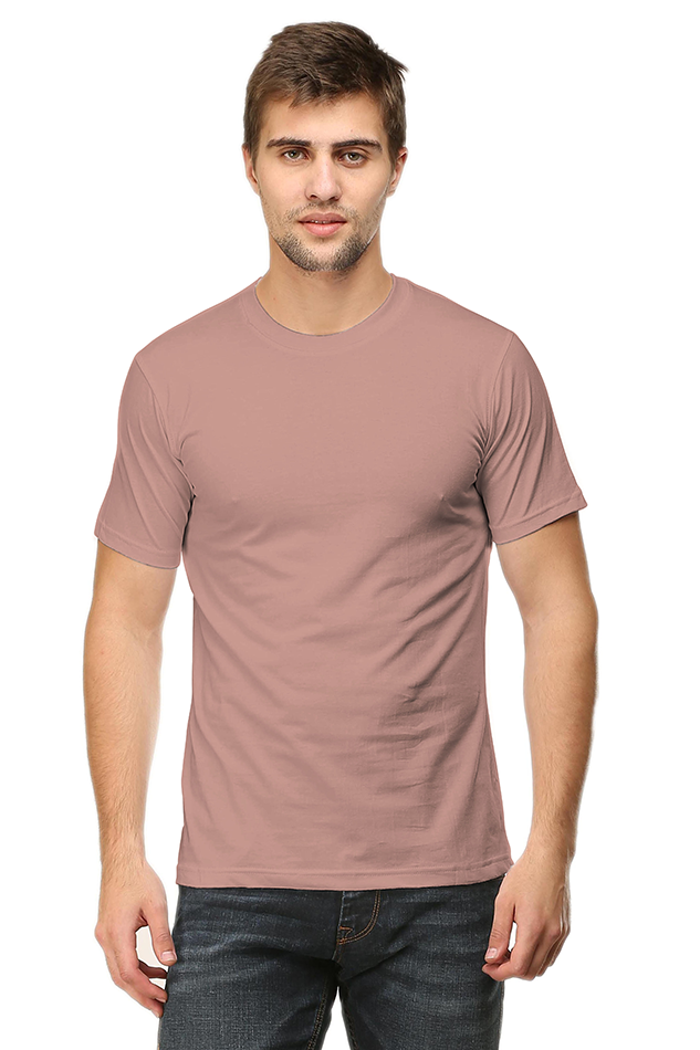 solid round neck tshirt Mushroom