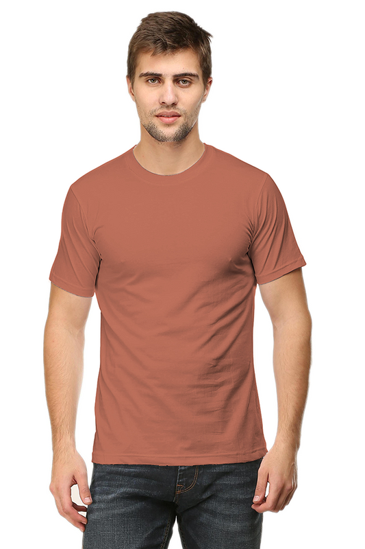 solid round neck tshirt Copper