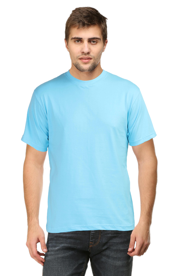 Solid Round Neck tshirt skye blue