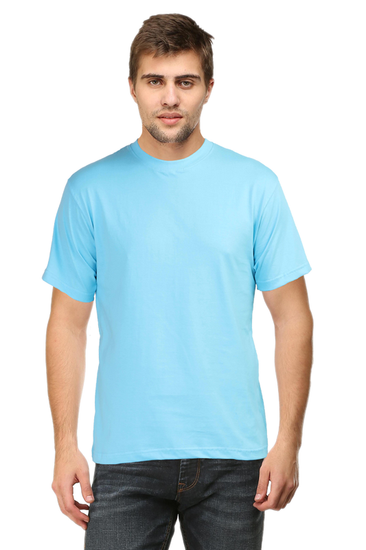 Solid Round Neck tshirt skye blue