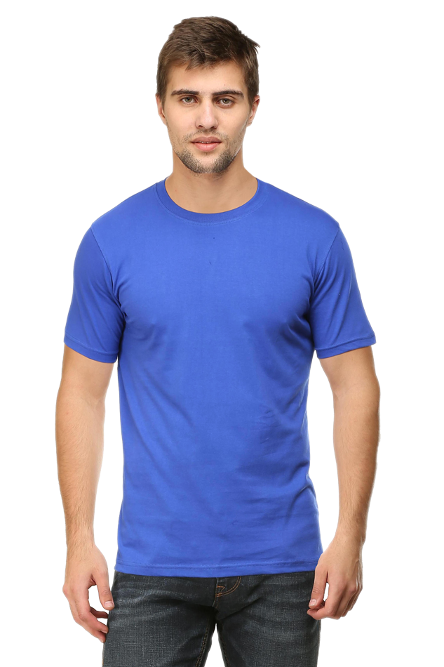 solid round neck tshirt royal blue