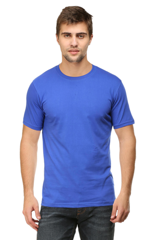 solid round neck tshirt royal blue